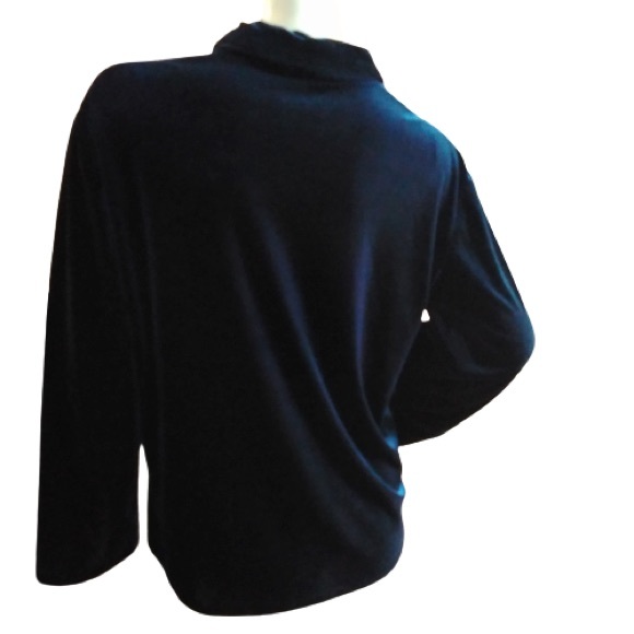 Gogosing Suede Navy Blue Top /Blouse - Picture 2 of 4